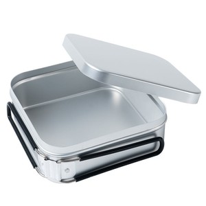 Aluminum Square Roasting Pan With Lid <b>Portable</b> Outdoor Camping Cookware Minimalist Design Polished Finish - Product Image 1