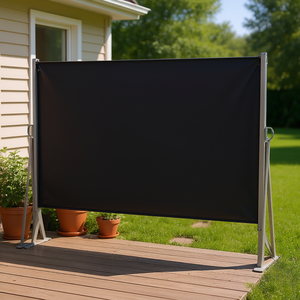 Toldo Retráctil para Patio de 10' x 5', Negro, de Poliéster, con Protección Solar y Privacidad, con Barrera Contra el Viento - Product Image 2