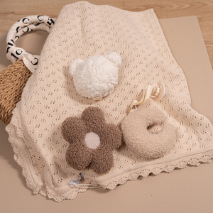 Ours en peluche <span class=keywords><strong>personnalisé</strong></span> <span class=keywords><strong>attache</strong></span>-sucette en peluche marron beige crème <span class=keywords><strong>avec</strong></span> <span class=keywords><strong>tétine</strong></span> pour bébés de 0 à 12 mois - Product Image 3