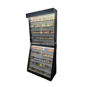Vitrine d'exposition <span class=keywords><strong>BELLEP</strong></span> verrouillable en aluminium avec éclairage LED sur pied pour cartes de sport et Pokémon gradées - Product Image 1
