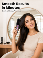 Brosse thermique en céramique SI5-1002-3, peigne lissant, 3 températures (160-200°C), 5200mAh, rechargeable par USB, usage domestique, OEM ODM personnalisé