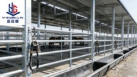 Bâtiment Métallique Moderne Préfabriqué en Acier Léger pour Porcherie, Poulailler, Écurie, Abri pour Chèvres, Grange, Ferme Avicole - Durée de Vie 50 Ans