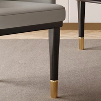 Ensemble de chaises de salle à manger VL de luxe en bois de haute qualité pour restaurant, hôtel, cuisine, café, avec revêtement en cuir et design banquet en bois et métal