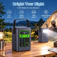 Stasiun Daya Portabel dengan Panel Surya Baterai LiFePO4 Inverter 200W, 192Wh 60000mAh, 110V, USB-C, Cadangan Daya untuk Ponsel, Router