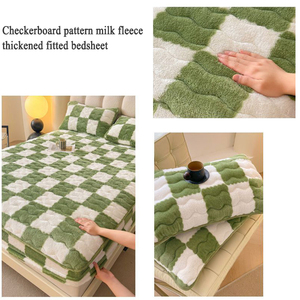 Sabana Winter Motif Damier Haute Élasticité 360 °   Draps-housses matelassés <span class=keywords><strong>en</strong></span> polaire arctique à couverture intégrale - Product Image 3