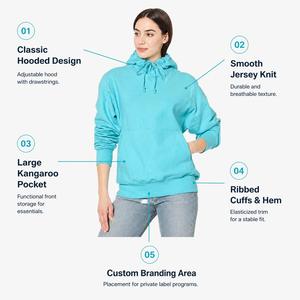 Sudadera con Capucha Turquesa para Mujer, con Cuello Alto y Cordones Ajustables, Corte Holgado, para Colecciones de Ropa Urbana y Deportiva - Product Image 3