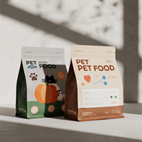 Sacs en aluminium Mylar imprimés sur mesure, vente en gros, sachets refermables anti-odeur à fond plat pour chewing-gum, aliments pour animaux, lait