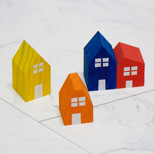 Onafgewerkt <span class=keywords><strong>Diy</strong></span> Houten Ambacht Miniatuur Eco-Vriendelijke Lege Huisvorm Hout Voor Schilderen En Snijden - Product Image 3