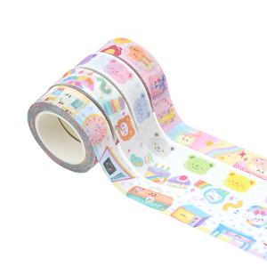 Rouleau d'autocollant acrylique à paillettes découpées en EVA imprimé personnalisé adhésif thermofusible sensible à la pression pour le masquage pour ruban Washi - Product Image 1