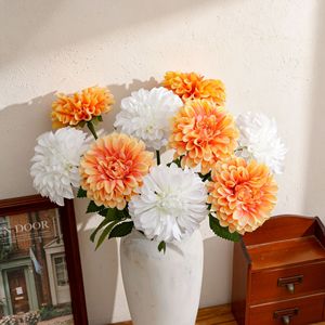 Fleur artificielle CallaFloral Dahlia, branche unique, blanc, rose, orange, polyester, décoration intérieure, bouquet de mariage - Product Image 1