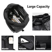 Sac à dos d'étudiant de voyage à la mode à grande capacité avec motif diamant personnalisable en stock, sac à dos pour ordinateur portable en Oxford