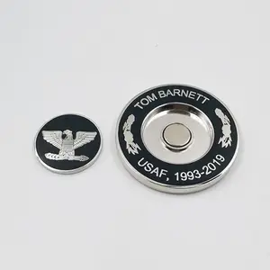 Tùy Chỉnh Mềm Men Công Ty Logo 40Mm Golf Ball Markers Với Magnetic Poker Chips