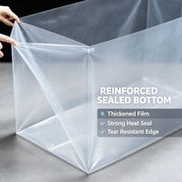 Sac intérieur en plastique PE à fond carré, imperméable et anti-poussière, à ouverture supérieure, pour emballage de boîtes de stockage en entrepôt