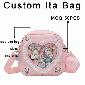 Sac Ita Bolsa personnalisable en forme de livre, thème anime adorable, avec fenêtre transparente pour l'affichage des badges, pour les filles <span class=keywords><strong>otaku</strong></span> et les fans d'esthétique. - Product Image 2