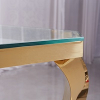 Table à manger de mariage en acier inoxydable, forme de Triangle moderne, de couleur or, métallique