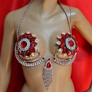 ELITES Vente en gros Personnaliser le nouveau style de diamants Costumes de performance pour adultes Costumes de <span class=keywords><strong>carnaval</strong></span> avec strass pour femmes - Product Image 2