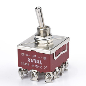 สวิตช์โยก XURUI แบบ Heavy Duty 4PDT 10A 380VAC 12 ขา 4 ขั้ว ทำจากพลาสติก สำหรับอุปกรณ์ไฟฟ้า - Product Image 2