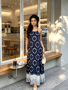 Falda Larga de Satén con Estampado Africano Tie Dye, con Tirantes, sin Mangas, Holgada, para Vacaciones, <span class=keywords><strong>Playa</strong></span>, <span class=keywords><strong>Kaftan</strong></span>, Abaya - Product Image 4