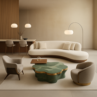 Ensembles de meubles de salle à manger et de salon confortables, modernes, luxueux, en bois massif, modulaires, écologiques, pour villa, appartement, maison, hôtel