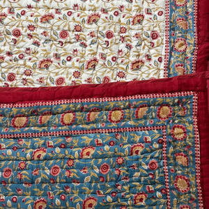 Meilleure nouvelle qualité d'impression Voile de coton biologique ensemble de literie Couette faite à la main réversible Razai HandBlock imprimé Patchwork chaud HomeQuilt - Product Image 1