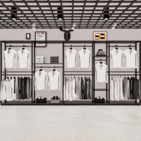 Présentoir mural pour magasins de chaussures Conception de magasin de tissus sur mesure Service complet de mise en page 3D au détail