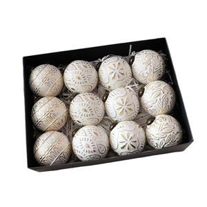 Ornements suspendus de style ferme vintage, boules de Noël rustiques, décorations pour arbre de Noël, 12 pièces de boules de Noël - Product Image 1