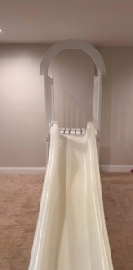 Tobogán blanco, rosa y azul de 7 pies y 9 pies con foso de bolas para alquiler de eventos de fiesta - Product Image 6