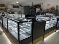Conception de table de comptoir de magasin de centre commercial pour afficher les accessoires de téléphone portable et le kiosque de réparation