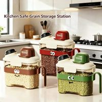 Seau à riz rond en PP breveté, en stock, nouveau style moderne et minimaliste, conteneur de cuisine de qualité alimentaire pour céréales sèches, épaissi