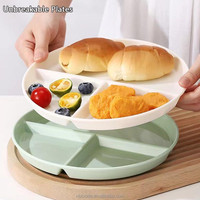 Assiettes divisées incassables pour adultes Assiettes à dîner profondes de 9 pouces Conception divisée pour assiettes à compartiments pour mangeurs difficiles