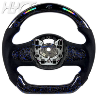 Setir Kemudi LED RPM Serat Karbon Forged Biru Kustom untuk MINI Cooper S 50 JCW R57 R56 R55 R54 R53 R52 R51 R50 F54 F55 F56