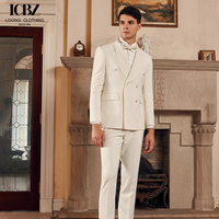 Costume de marié pour homme, robe de smoking blanche à revers et châle, respirante et élégante, vente en gros d'usine