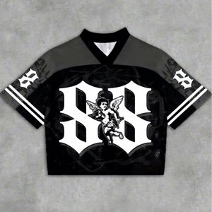 เสื้อเจอร์ซีย์ Saint Faith Mesh Boxy ทรงบ็อกซี่ คอวี ผ้าตาข่าย ระบายอากาศ แขนสั้น พิมพ์ลายแบบ Sublimated ทรงปกติ สำหรับผู้ใหญ่ ชุดกีฬา - Product Image 1
