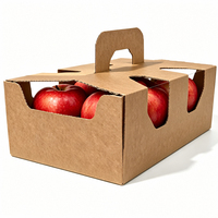 Boîte à fruits en carton ondulé à fond auto-verrouillant, assemblage rapide, trous d'aération personnalisés, emballage en carton kraft pour produits frais