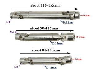 1Pc Hoge Hardheid Telescopische Universele Transmissie As Cardanas Ijzeren Aandrijfas Voor Rc 1/10 Modellen Scx10 Axiale Rups - Product Image 5