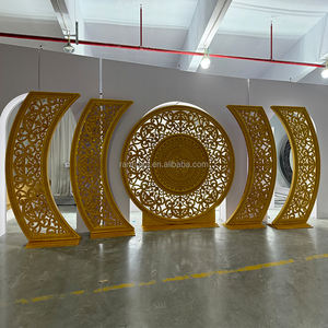 कस्टम लक्जरी वेडिंग इंडिया गोल्ड pvc पृष्ठभूमि शादी के चरण की सजावट - Product Image 4