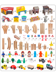 <span class=keywords><strong>138</strong></span> Cái Tàu Hỏa Bằng Gỗ Theo Dõi Mô Hình Khối Tàu Hỏa Đồ Chơi Bộ Xếp Hình Tàu Hỏa Quà Tặng Mô Hình Theo Dõi Cảnh Quan - Product Image 6