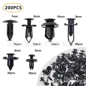 Universal Push Type Bumper Fastener Rivet <b>Clips</b> 200Pcs Mixed Sizes For <b>Car</b> Repair And Replacement - Product Image 1