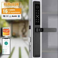 Serrure de porte intelligente WiFi Tuya APP étanche IP66 pour extérieur, avec empreinte digitale, pour portes en aluminium à profil étroit et portes en bois, avec caméra