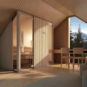 وصول جديد حار بيع مكعب الأشعة تحت الحمراء المقصورة التقليدية الجافة في الهواء الطلق + برميل + ساونا برميل مربع الأرز البخار ساونا في الهواء الطلق - Product Image 6