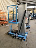Plateforme élévatrice hydraulique gonflable à roues, monocolonne en alliage d'aluminium, petit élévateur de maintenance, petit élévateur pour travaux en hauteur