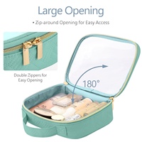 Trousse de toilette transparente en PVC personnalisée avec approbation TSA sac de voyage portable étanche ouverture poignée de bagage cosmétique portable