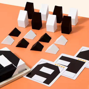 Juego de rompecabezas de bloques ocultos Mini juego de construcción en blanco y negro con más de 5 modos de juego Montessori Brain Toys - Product Image 4
