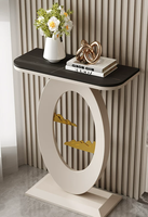 Console de style italien minimaliste moderne multifonctionnelle en dalle de pierre, étagère d'entrée, table de canapé, pour couloir et hall, haut de gamme pour salon