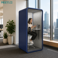 Cabine téléphonique insonorisée bleu marine, cabine de confidentialité pour bureau, certifiée ISO, portable, installation facile, Australie Nouvelle-Zélande, simple