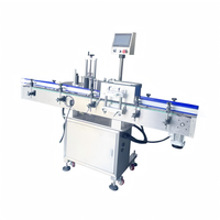 Machine d'étiquetage automatique adhésive pour bouteilles en plastique de produits alimentaires et de boissons, film/feuille, haute précision, haute efficacité, avec PLC