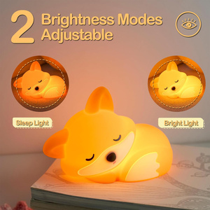 Veilleuse LED en forme de <span class=keywords><strong>renard</strong></span> endormi, type C, avec minuterie d'arrêt automatique, lampe portable pour enfants, luminaire décoratif pour chambre de bébé - Product Image 6