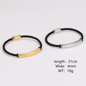 <span class=keywords><strong>Bracelet</strong></span> en cuir simple avec fermoir <span class=keywords><strong>magnétique</strong></span> en acier inoxydable personnalisable pour gravure au laser - Product Image 6