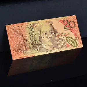 Custom 5 10 20 50 100 Australian dollars bank notes prop money gold foil banknotes