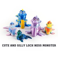 Mainan Figur Loch Ness Cetak 3D Mata Simulasi Dapat Digerakkan Multi-sendi untuk Aksesori Rumah Hadiah Anak-anak Dekorasi Ruangan Halloween